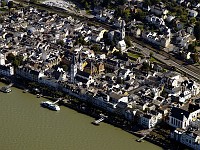  A closer view of the city of Boppard.  St. Severus cathedral marks the skyline of the city's waterfront.