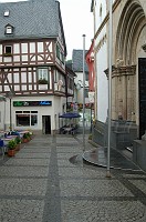  Looking along the edge of the market square down an alley towards the Rhine, which you can see in the distance.