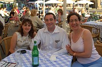  Sandra and Carolyn are finally happy to be able to speak to someone on their terms. Rico, our waiter at an Italian restaurant, is from Italy and so they didn't need me as a translator.  Unlike western Germany, most people here do not speak any English.