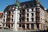  A German sort of office building at at the Nikolai Square in Leipzig.