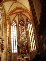  Beautiful stained glass windows above the high altar.